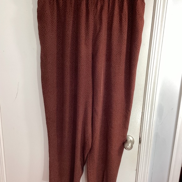 VINTAGE KENNETH MITCHELL WOMAN PLUS 24W RAYON BROWN PANTS WITH TINY POLK… - Picture 9 of 10
